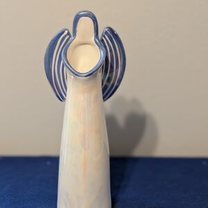 Dennis East Blue Pearl Angel Votive Candle Holder